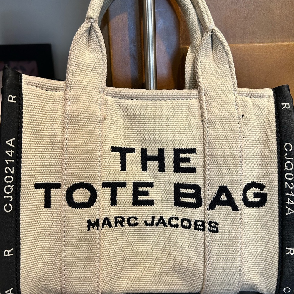 Marc Jacobs Beige and Black Mini Tote Bag
